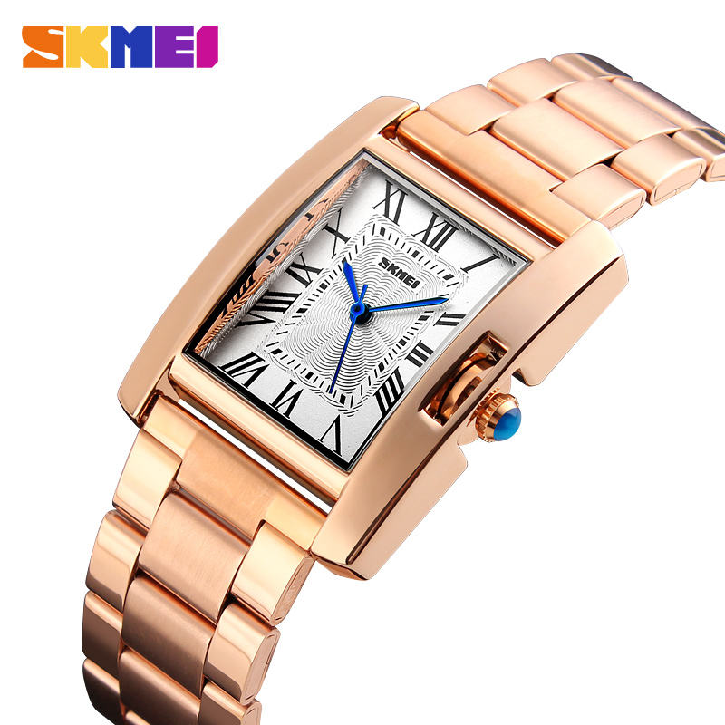 Montre SKMEI Luxe Rectangulaire - Bracelet inoxydable