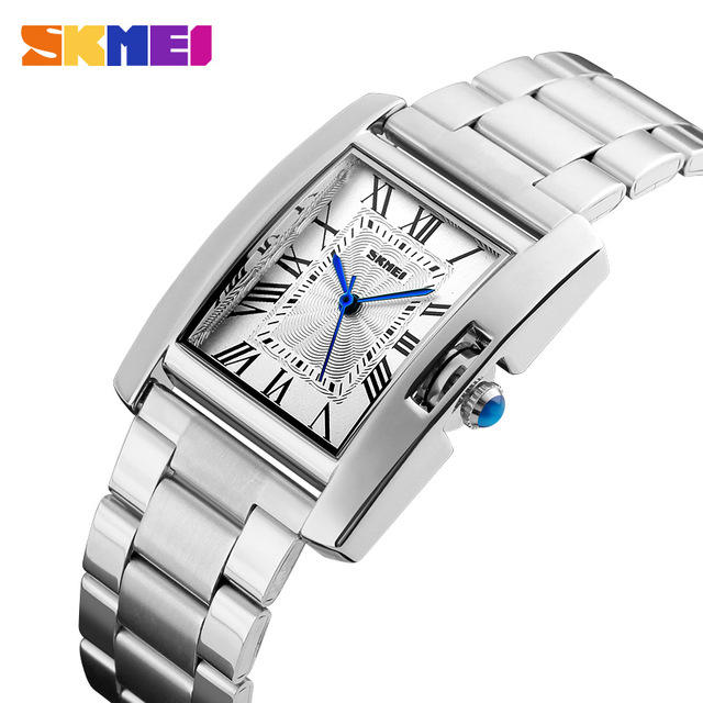 Montre SKMEI Luxe Rectangulaire - Bracelet inoxydable