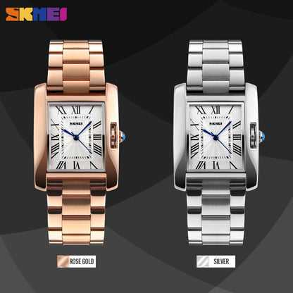 Montre SKMEI Luxe Rectangulaire - Bracelet inoxydable